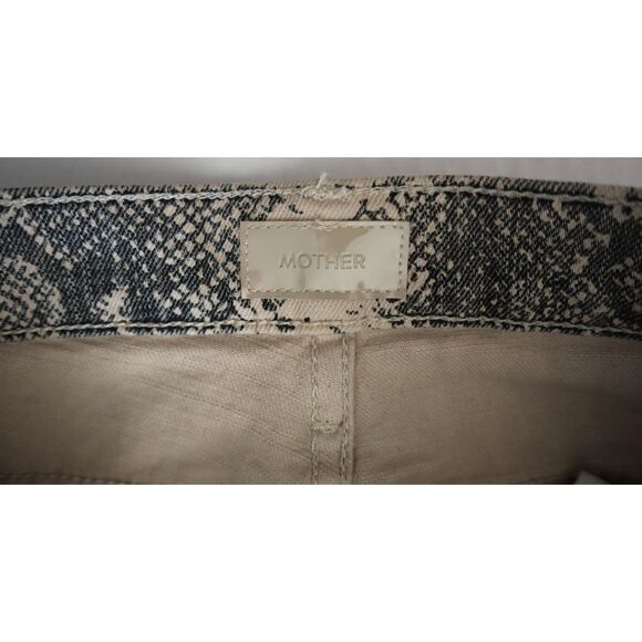 Mother 10897-1608 Womens Sz 29 Boa Babe Snake Print The Hustler Flood Jeans - Picture 3 of 14